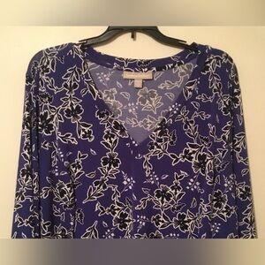 NEW! Woman Within blue floral maxi dress. Plus Size 1X